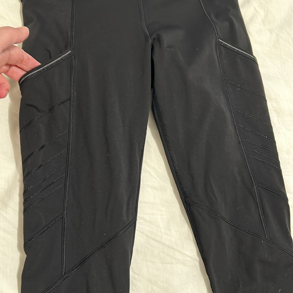 Lululemon black leggings. Size 4 with pockets. - Picture 2 of 11